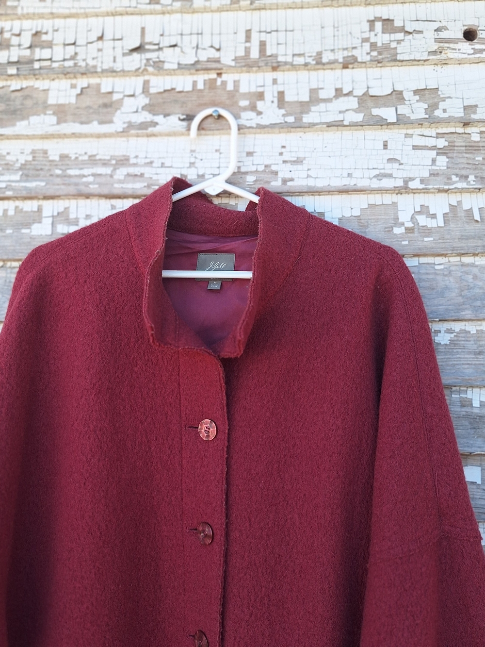 J. Jill Button-Front Cape Sweater Wool Blend Size Medium - Picture 2 of 6